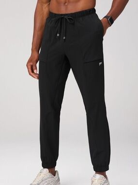 Fabletics Men’s Black Athletic Joggers with Drawstring